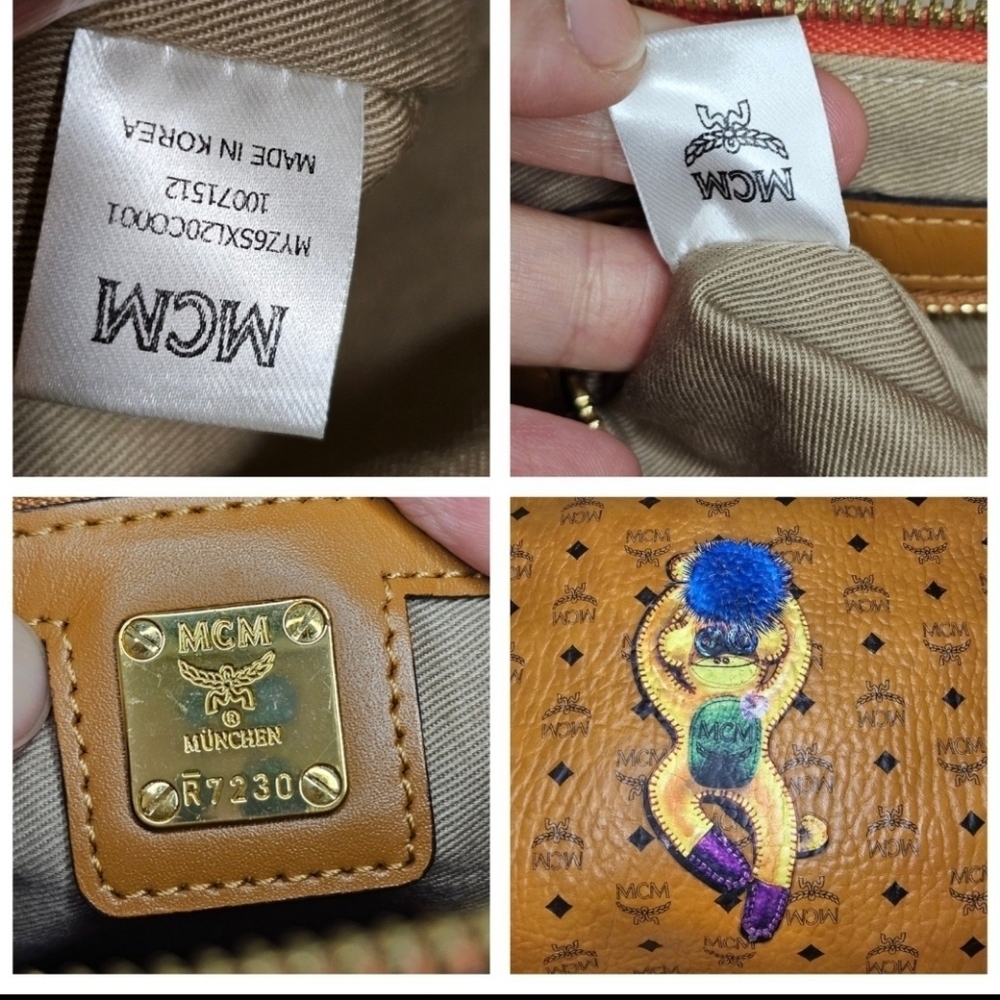 🤎▪️MCM▪️ VISETOS LIMITED Edition cognac crossbody/ Clutch MONKEY BAG - Picture 7 of 14